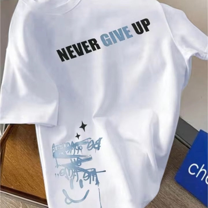 Casual Dark-style Printed Short-sleeve T-shirt