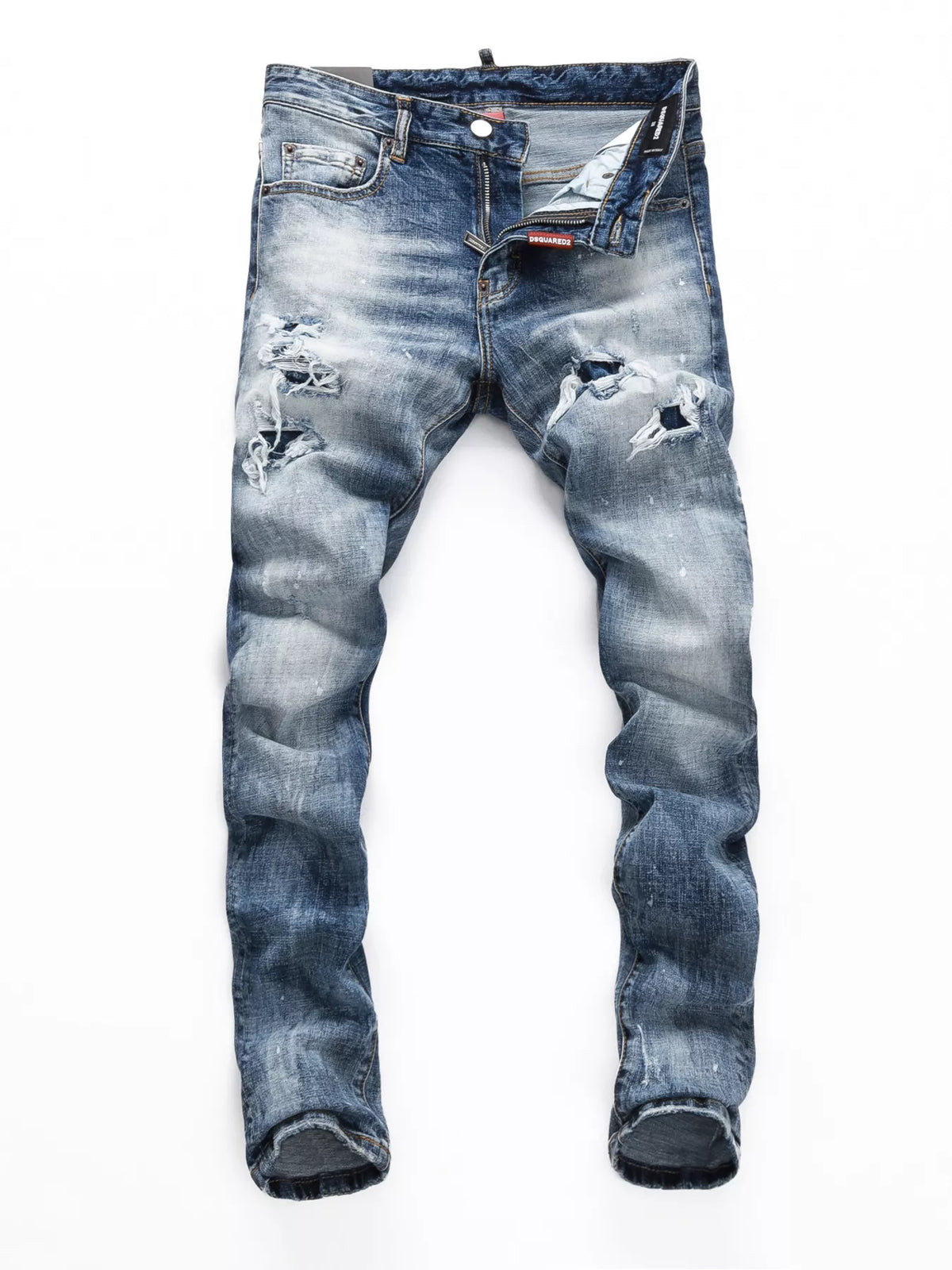 Forge men's medium wash distressed slim fit jeans